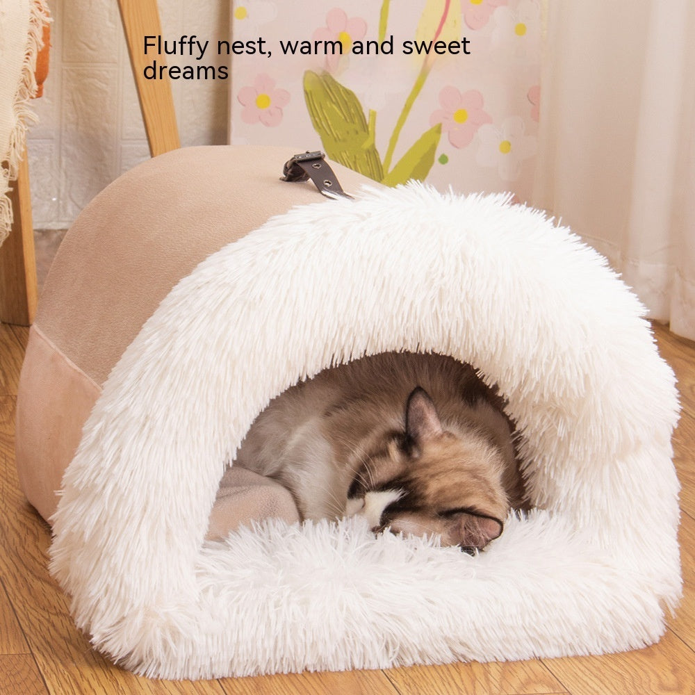 Moisture-proof Long Fur Cat Nest