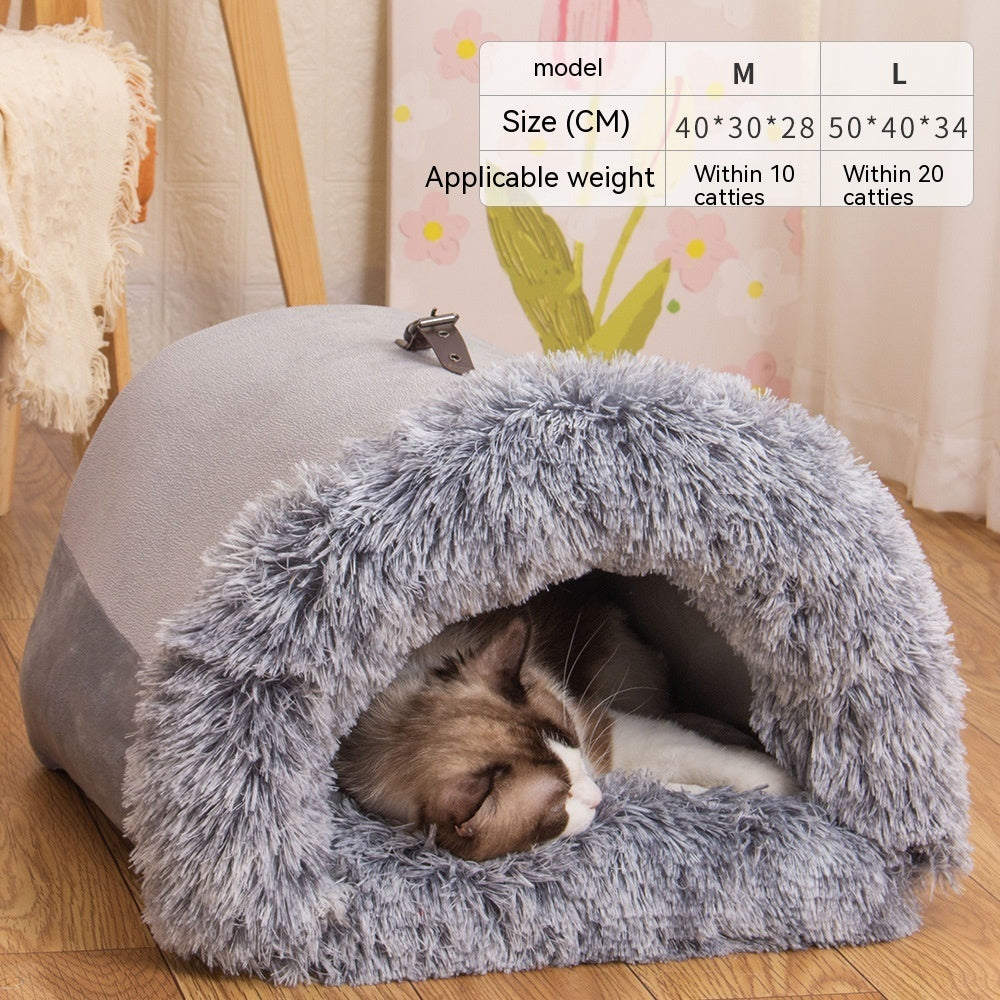 Moisture-proof Long Fur Cat Nest