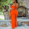 Off Shoulder Cut Out Jumpsuit Wide Leg