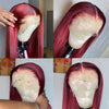 Burgundy Lace Front Human Hair Wigs Pre Plucked Straight Wig